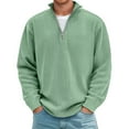 thumbnail image 2 of FAOWME Men's Pullover Long Sleeve Stand Collar Half Zipper Solid Color Comfortable Breathable Sweatshirt For Casual Daily Wear Gn1 L, 2 of 4