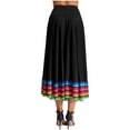 thumbnail image 3 of iiniim Womens Long Full Circle Folklorico Dance Skirts Spanish Bull Folkloric Mexican Flamenco Performance A Black 87cm 5XL, 3 of 7
