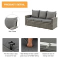 thumbnail image 3 of Homrest Outdoor Patio Funiture Set, 6 Pieces Wicker Rattan Sofa  All Weather Cushions and Table (Khaki), 3 of 10