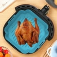 thumbnail image 3 of 2Pcs Air Fryer Silicone Pot with Handle Reusable Air Fryer Liner Heat Resistant Air Fryer Silicone Basket Square Baking Tray Air Fryer Accessories Liners Baking Pan, 3 of 9