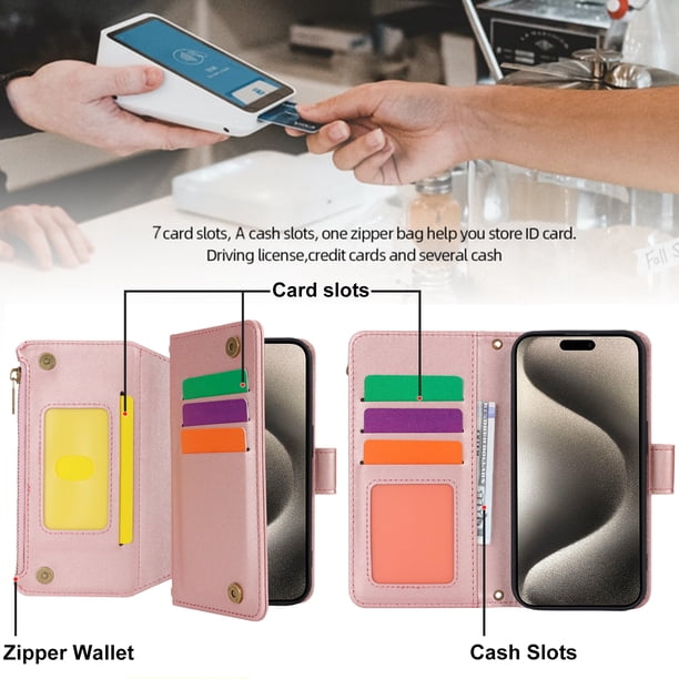 for iPhone 8 Plus / iPhone 7 Plus Wallet Case with Card Slots