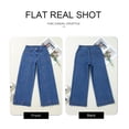 thumbnail image 4 of Jeans Astylish para mujer, cintura alta, acampanados, pierna ancha, azul, 4 of 6