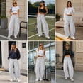 thumbnail image 4 of SOMER Women's Barrel Leg Sweatpant Drawstring Elastic Waist Wide Leg Joggers Soft Lounge Pants with Pockets, 4 of 8