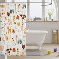thumbnail image 3 of Manfei Watercolor Farm Shower Curtain 72Wx72L, Rustic Cow Animal Bathroom Curtain, White, 3 of 5