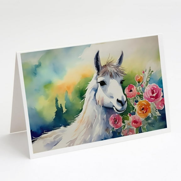 Carolines Treasures DAC2958GCA7P 0.01 x 5 x 7 in. Llama Greeting Cards - Pack of 8