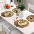 thumbnail image 6 of Ryvnso Owl on Branch Round Plate Mats Dining Table Placemat Set of 4 for Holiday Decoration, 6 of 7