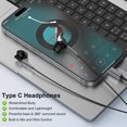 thumbnail image 4 of Type C Headphones Wired, FiveBox USB C in-Ear Wired Earbuds Type C Earphones with Microphone & Remote Control, Bass Stereo Noise Cancelling Headphone Compatible for iPhone, Samsung, Pixel, Black, 4 of 6