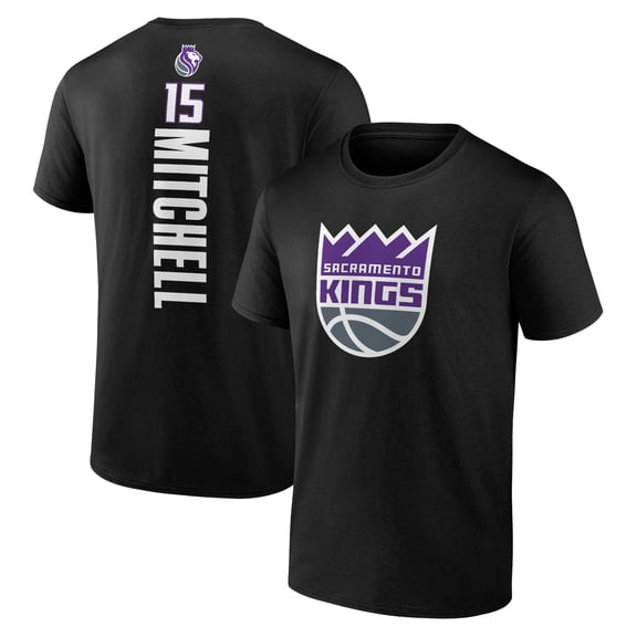 Men's Davion Mitchell Black Sacramento Kings Playmaker Name & Number T-Shirt