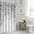 thumbnail image 2 of Grey Eucalyptus Shower Curtain, Spring Plant Leaves with Floral Shower Curtain for Bathroom Waterproof Fabric Shower Curtain Set with Hooks, 72x72 Inch, 2 of 6
