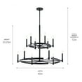 thumbnail image 4 of Kichler Tolani 40" Two-Tier 12-Light Modern Black Ring Chandelier, 4 of 10