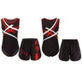 thumbnail image 1 of Hansber Ensemble de Sport 2 Pcs pour Garçons, Boxeur Sans Manches avec Short de Combat Muay Thai, Rouge 10, 1 of 5