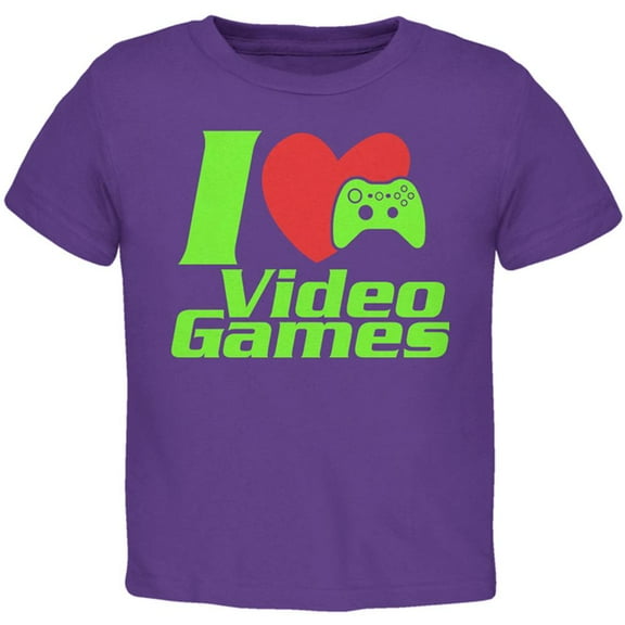 I Heart Video Games Gen 3 Toddler T Shirt Purple 2T