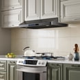 thumbnail image 3 of VIKIO 30 inch Under Cabinet Range Hood 900CFM Ducted, 3 Speed Exhaust Fan, Touch Panel, Stainless Steel, Black, 3 of 9