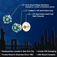 thumbnail image 2 of Gem Stone King 14K Yellow Gold Stud Earrings for Women Men Blue Round Moissanite 1.00cttw, 2 of 6