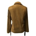 thumbnail image 5 of Women's Western Cowgirl Suede Shirts Vintage Button Down Slim Fit Fringe Shirts Tops,Long Sleeve Shirts for Women Solid Color Suede Fringe Western Tassel V Neck Spring Shirt Tops Summer Casual M, 5 of 5