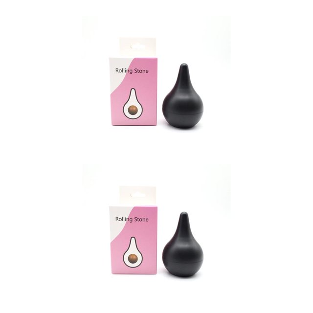Redempat Facial Oil Absorbing Roller Stone Control Removal Stick Ball Portable Forehead Handheld Absorption Remover Black 2Set
