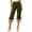 Green, variant on Womens Business Casual Capri Pants Side Tie Ruched Hem Cropped Trousers High Waist Patch Pockets Summer Office Wear,Beige,XXL