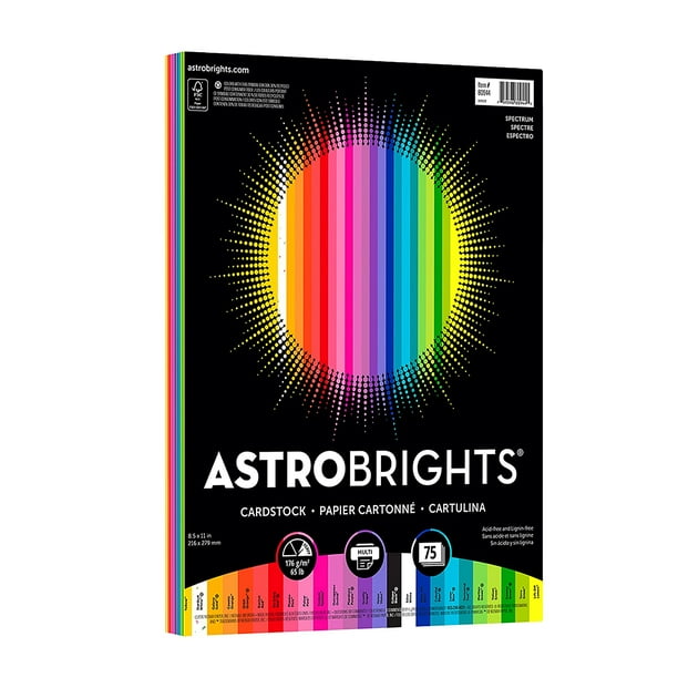 Astrobrights Colored Cardstock 8 5a X 11a 65 Lb 176 Gsm Spectrum 25 Color Assortment 75 Sheets 01 Walmart Com Walmart Com