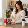 Gumball Machine, 17 Inch Red Coin Operated Candy Dispenser, PC Bubble ...