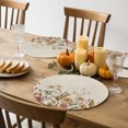 thumbnail image 5 of Fall Pink Flower Round Braided Placemats Set of 4, White Daisy Leaf Pastoral Plant Vintage Heat Insulation Place Mats Washable Non-Slip Table Mats for Kitchen Dining Party, 15 Inches, 5 of 9
