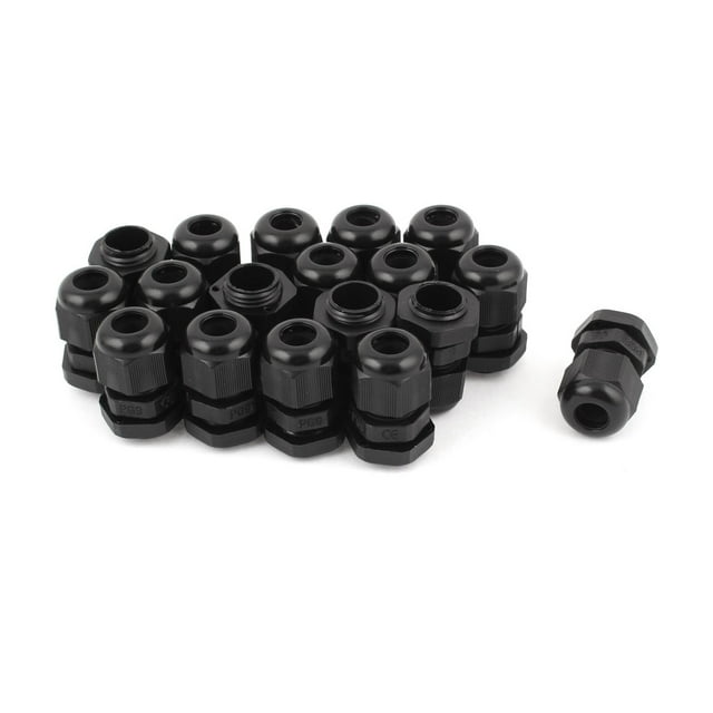 18 piezas de plástico negro PG9 3/8NPT rosca 4-8mm fijador de cable impermeable
