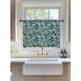 thumbnail image 3 of Sheer Curtains 45 Inch Length, Dark Green Spring Floral Semi Sheer Curtains Light Filtering Window Treatment, Farmhouse Flowers Elegant Pastoral Privacy Voile Drapes for Living Room 52x45 Inch, 3 of 7