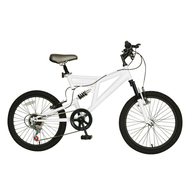 Dual Suspension Mountain Bike 20 inch wheels 15 inch frame Men s Bike White