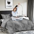 thumbnail image 4 of Grey Marble King Size Comforter Set – 3 Piece King Comforter Set - Soft Microfiber All Season King Comforter by Conrad’s Limited Collections, 4 of 5