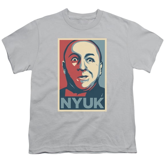 Three Stooges Nyuk S/S Youth 18/1 T-Shirt Silver