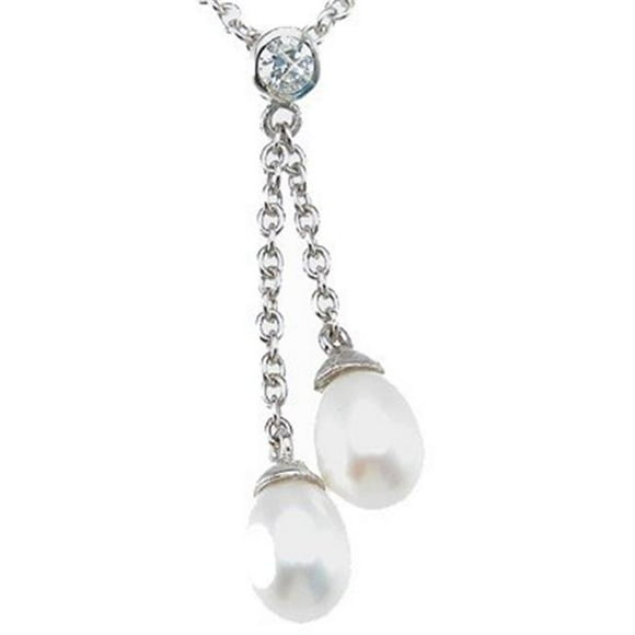 Sterling Couture N6414 925 Sterling Silver Cubic Zirconium Brilliant Fashion Necklace, Rhodium Finish