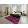 thumbnail image 5 of Ahgly Company Machine Washable Indoor Square Transitional Raspberry Red Area Rugs, 8' Square, 5 of 7