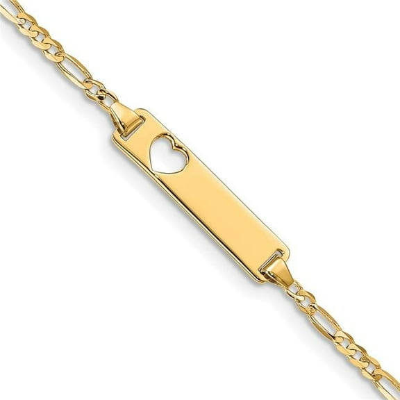 Primal Gold 10 Karat Yellow Gold Figaro Link ID Bracelet