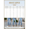 thumbnail image 5 of HOTAPEI Womens Skinny Jeans Straight Leg Jeans Mid Rise Raw Hem Slim Fit Jeans Basic Jeans Butt Lifting Denim Pants, 5 of 5
