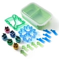 thumbnail image 3 of Cook with Color 20-Piece Kids Plastic Bento Box Lunch Container Set with Sandwich Cutters, Dino, 3 of 5