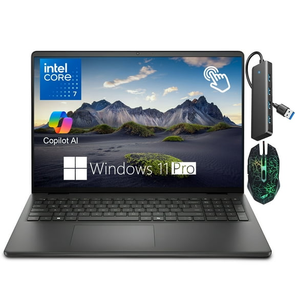 Dell 16" Touchscreen Business Laptop, Intel Core 7 150U, 16GB DDR5, 1TB SSD, 16:10 FHD IPS 300Nits Display, Windows 11 Pro, Backlit KB, WiFi 6, Copilot AI