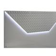 thumbnail image 4 of Ivon Queen Size Bed, 3D Embossed LED Headboard, Gray Solid Hardwood, 4 of 5
