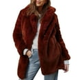 thumbnail image 2 of Kukoosong Women's Faux Fur Coats, Winter Warm Lapel Furry Mid-Length Jackets, Open Front Thick Faux Cardigan Outerwear Coats for Women, 2 of 5
