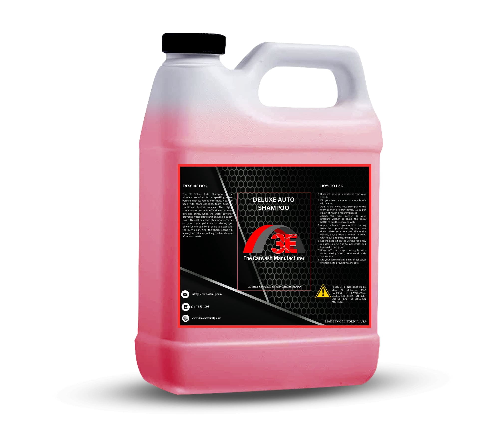 3E Deluxe Maxi-Suds Foaming Car Wash Soap Shampoo - Concentrated, Beginner and Professional Detailer-Friendly (Works with Foam Cannons, Foam Guns or Bucket Washes) 64 oz, Cherry Scented