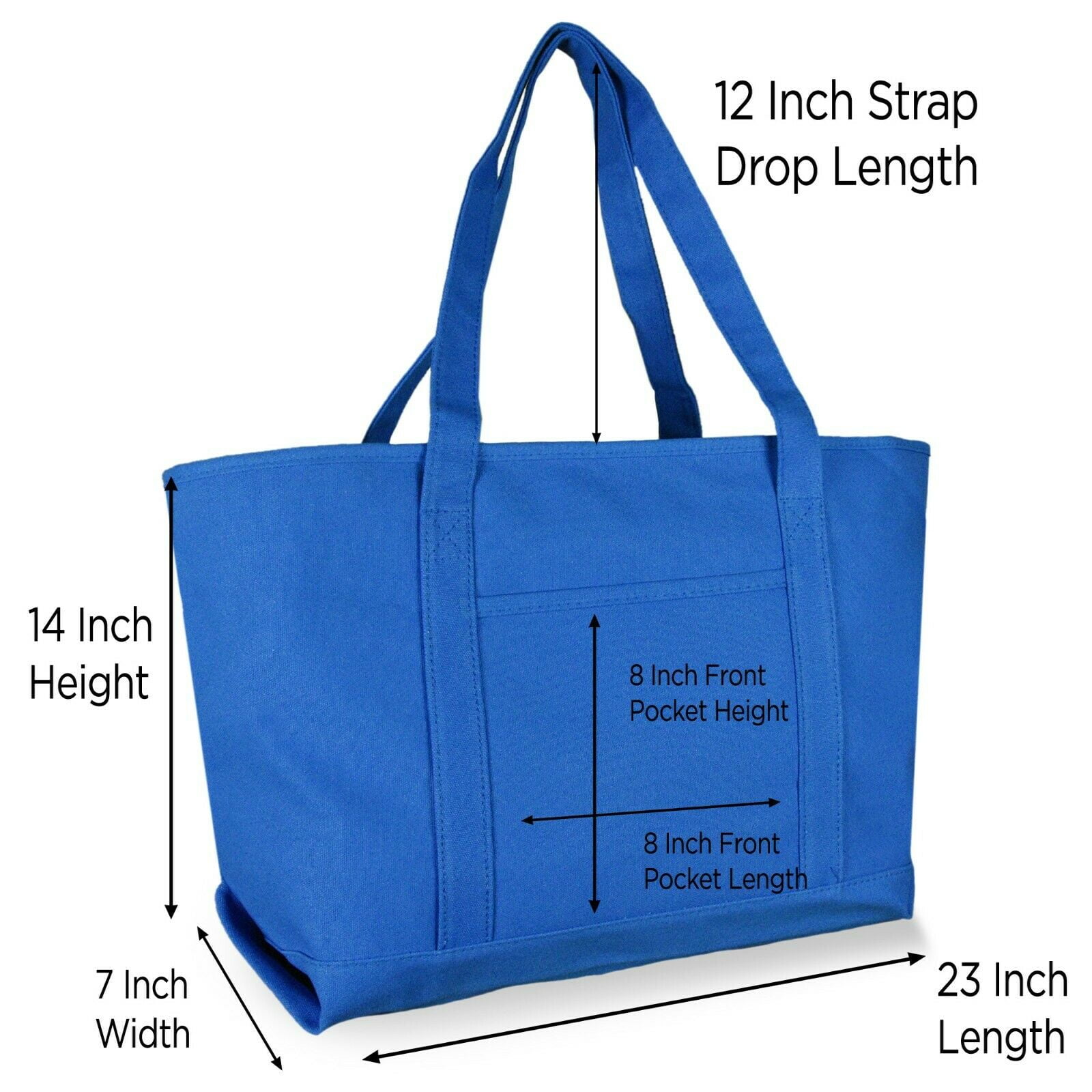 Zippered Cotton Canvas Tote Bag w/ Gusset Top - Natural