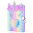 thumbnail image 1 of Agenda Journal homicozy en forma de unicornio con candado para niñas de 6 a 8 años, 1 of 7