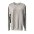 thumbnail image 2 of Olyvenn Stylish Women's Thin Pullover Solid Loose Tops Casual Sweater Women Fashion Comfy Sweatshirts Long Sleeve Blouses Women Shirts Gray 8-10, 2 of 4