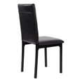 thumbnail image 2 of Set of 4 Metal Frame Chairs Brown Faux Leather Seat Black Metal Finish Dining Side Chairs, 2 of 5