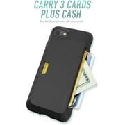 Smartish iPhone SE Wallet Case - Wallet Slayer Vol. 1 [Slim + Protective + Grip] Credit Card Holder for Apple iPhone SE (2022/2020) & iPhone 7/8 - Black Tie Affair