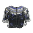 thumbnail image 1 of Aocisk Cardigan Cape en Maille à Paillettes pour Femme, Courte, pour Fête, Couvre-Robe, Bleu, Taille Unique, 1 of 4