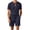 Navy, variant on hotojiny Men's 2 Pieces Set Short Sleeve Henley Shirts and Comfortable Shorts Set Summer Beach Vacation Outfits(White,X-Large)