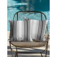 thumbnail image 4 of Outdoor Pillows Waterproof, Gray Vertical Stripes Bedding Throw Pillows with Insert for Couch Sofa Bed, Retro Simple Neutral Abstract Lines 18x18 Inch Pillowcases Decorative Patio Pillow Set of 2, 4 of 8