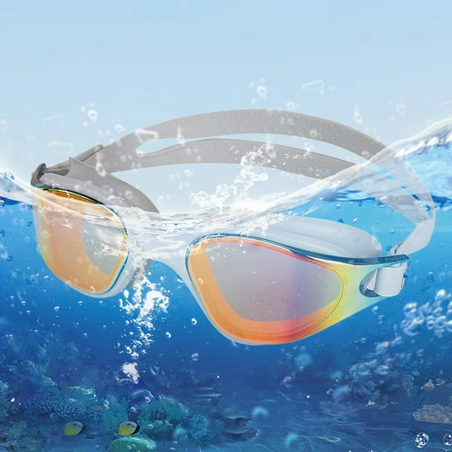 Full Frame Large Angle Swimming Goggles Fog Silicone Adjustable Comfortable Swim Eyewear Gear
