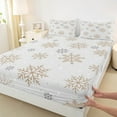 thumbnail image 3 of Feelyou Gold Snowflake Print Full Size Sheets for Teen, Merry Christmas Bed Sheets, Luxury Fashion Sheet Sets, Ultra Soft Home Decor, 4-Piece, 3 of 7