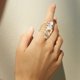 thumbnail image 3 of Crystal Zircon Anillo Exagerado Anillo Espiral Anillo de Primavera de Moda Anillos Grandes, 3 of 4