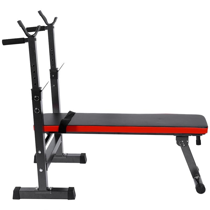 Qiilu Adjustable Weight Bench Folding Weight Lifting Flat